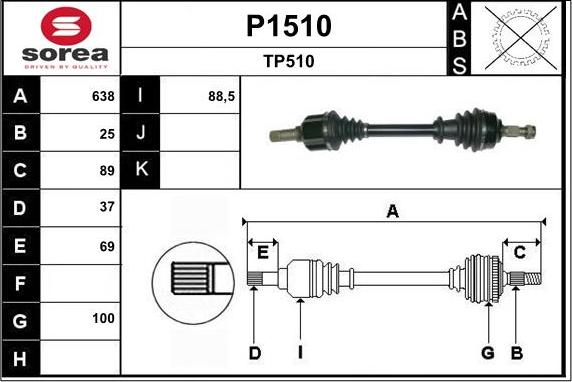 SNRA P1510 - Piedziņas vārpsta ps1.lv