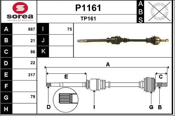 SNRA P1161 - Piedziņas vārpsta ps1.lv