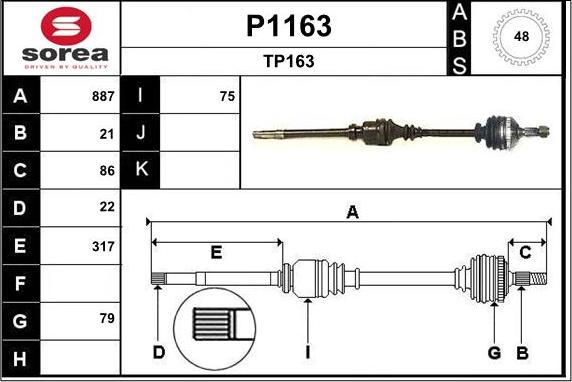 SNRA P1163 - Piedziņas vārpsta ps1.lv