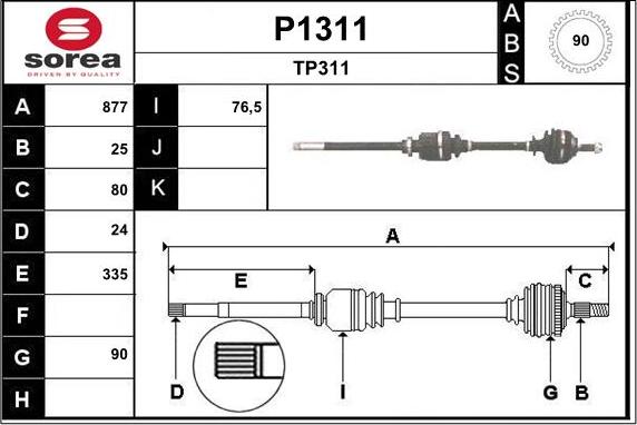 SNRA P1311 - Piedziņas vārpsta ps1.lv