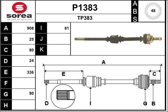 SNRA P1383 - Piedziņas vārpsta ps1.lv