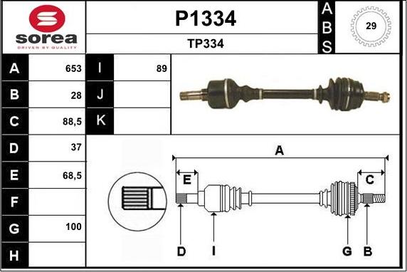 SNRA P1334 - Piedziņas vārpsta ps1.lv