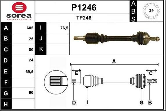 SNRA P1246 - Piedziņas vārpsta ps1.lv