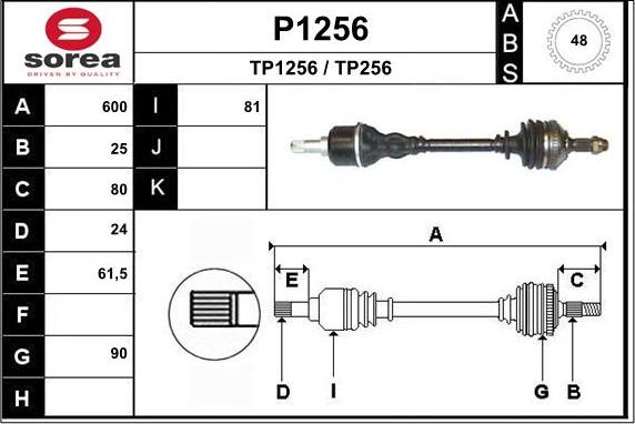 SNRA P1256 - Piedziņas vārpsta ps1.lv