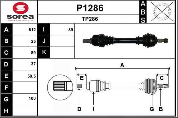 SNRA P1286 - Piedziņas vārpsta ps1.lv