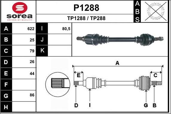 SNRA P1288 - Piedziņas vārpsta ps1.lv