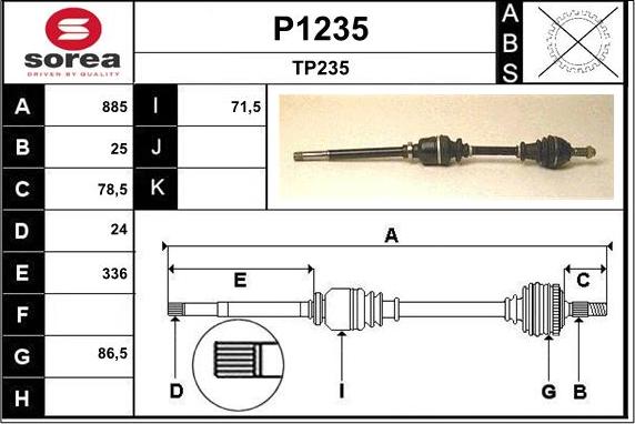 SNRA P1235 - Piedziņas vārpsta ps1.lv