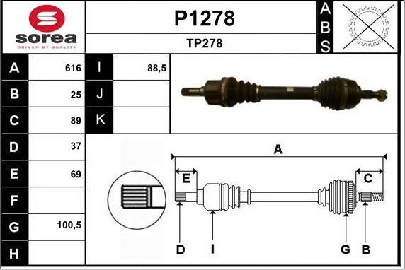 SNRA P1278 - Piedziņas vārpsta ps1.lv