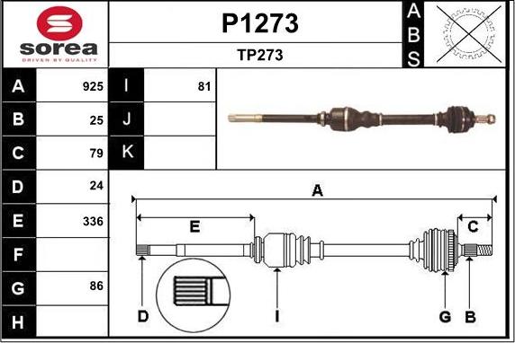 SNRA P1273 - Piedziņas vārpsta ps1.lv