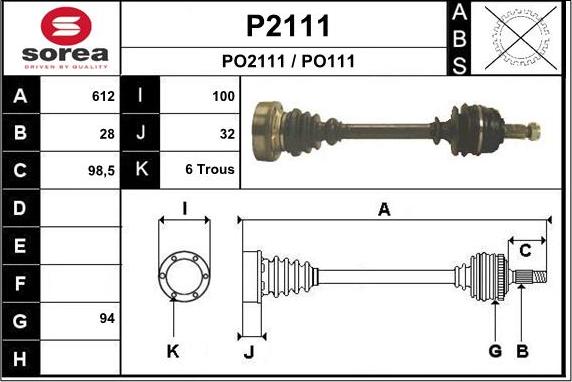 SNRA P2111 - Piedziņas vārpsta ps1.lv