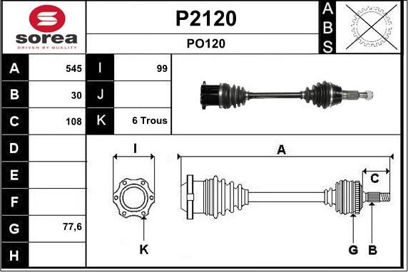 SNRA P2120 - Piedziņas vārpsta ps1.lv