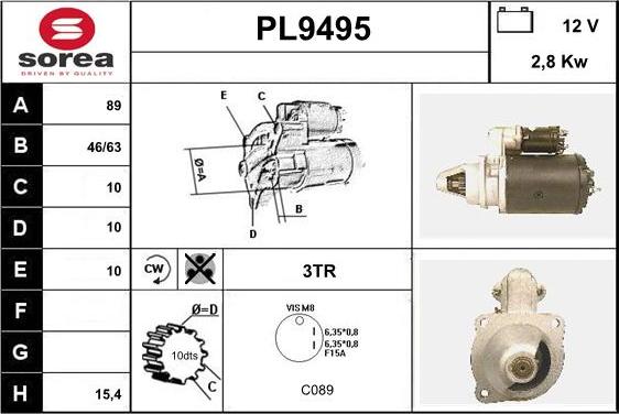 SNRA PL9495 - Starteris ps1.lv