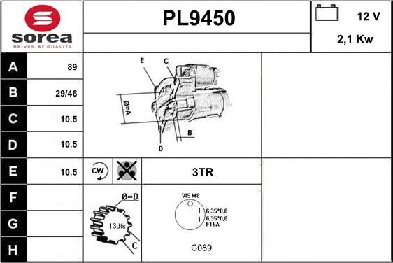 SNRA PL9450 - Starteris ps1.lv