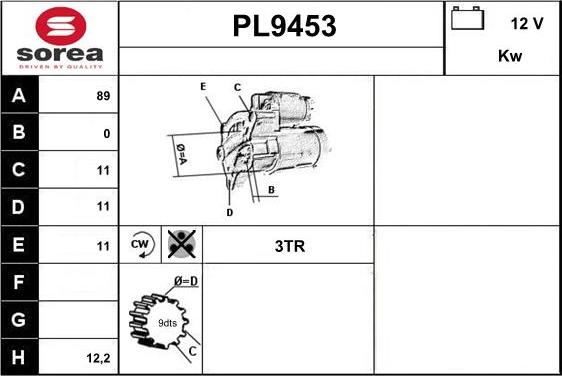 SNRA PL9453 - Starteris ps1.lv