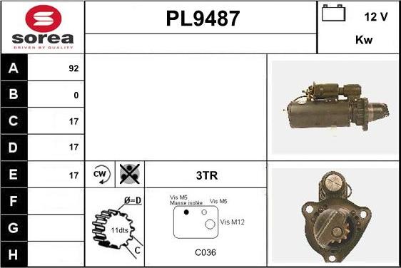 SNRA PL9487 - Starteris ps1.lv