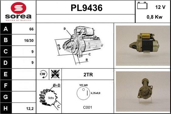 SNRA PL9436 - Starteris ps1.lv