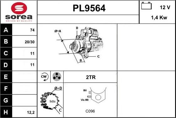 SNRA PL9564 - Starteris ps1.lv