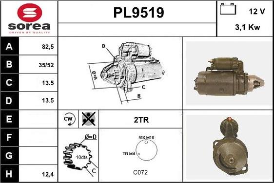 SNRA PL9519 - Starteris ps1.lv