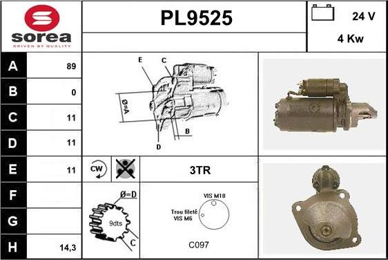 SNRA PL9525 - Starteris ps1.lv