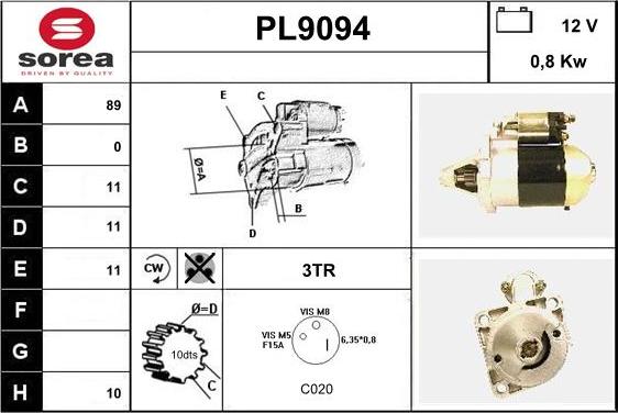 SNRA PL9094 - Starteris ps1.lv