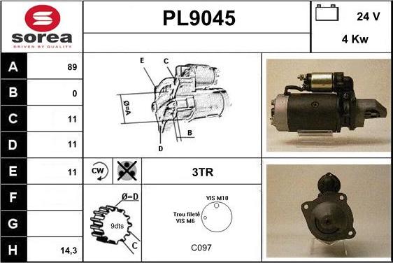 SNRA PL9045 - Starteris ps1.lv