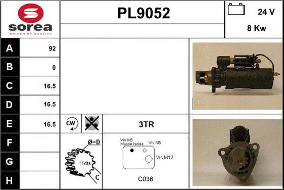 SNRA PL9052 - Starteris ps1.lv