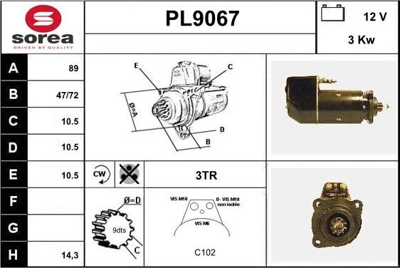 SNRA PL9067 - Starteris ps1.lv