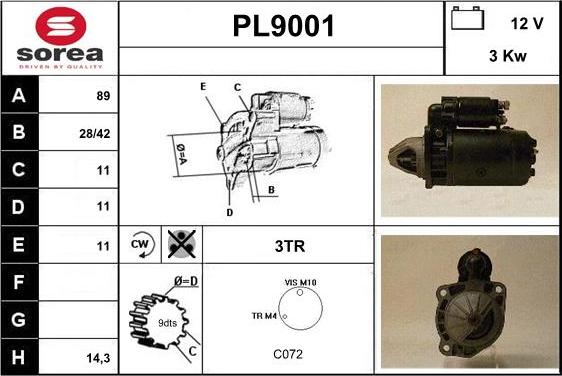 SNRA PL9001 - Starteris ps1.lv