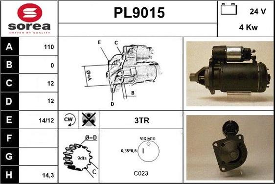 SNRA PL9015 - Starteris ps1.lv