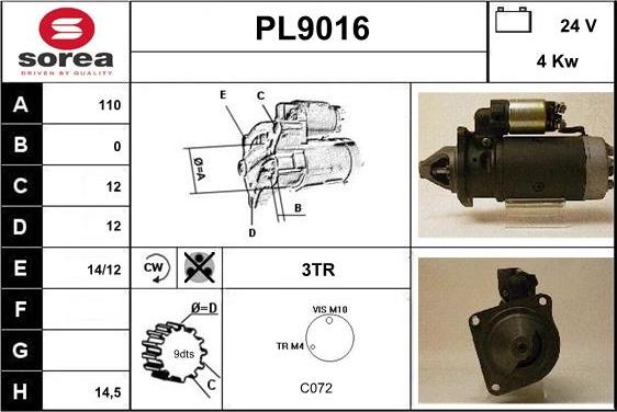 SNRA PL9016 - Starteris ps1.lv