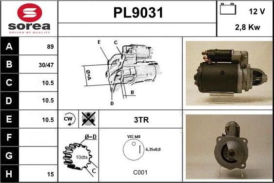 SNRA PL9031 - Starteris ps1.lv