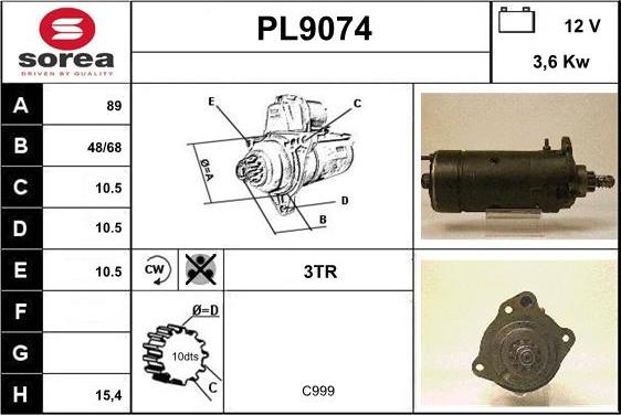 SNRA PL9074 - Starteris ps1.lv