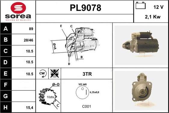 SNRA PL9078 - Starteris ps1.lv