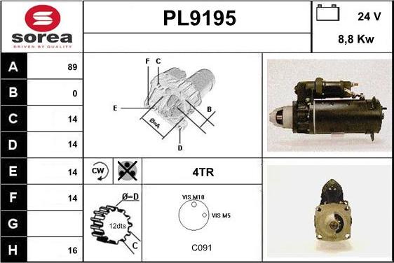 SNRA PL9195 - Starteris ps1.lv