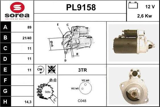 SNRA PL9158 - Starteris ps1.lv