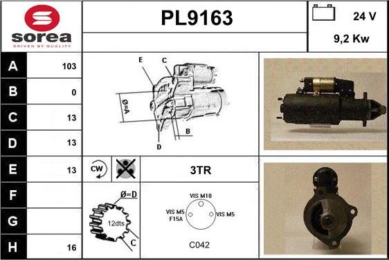 SNRA PL9163 - Starteris ps1.lv