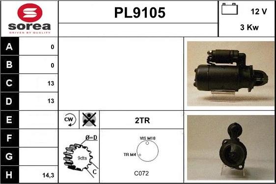 SNRA PL9105 - Starteris ps1.lv