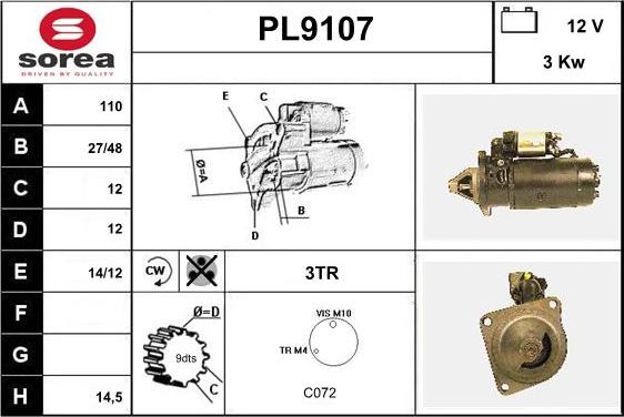 SNRA PL9107 - Starteris ps1.lv