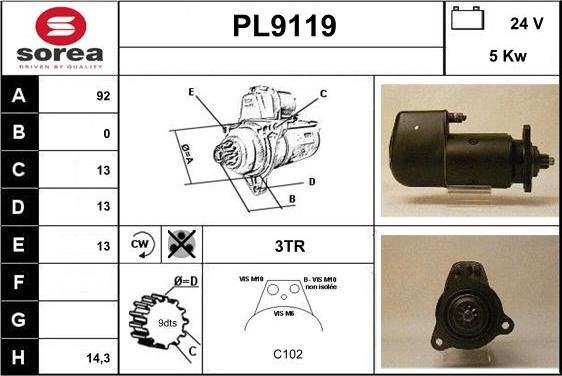 SNRA PL9119 - Starteris ps1.lv