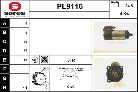 SNRA PL9116 - Starteris ps1.lv