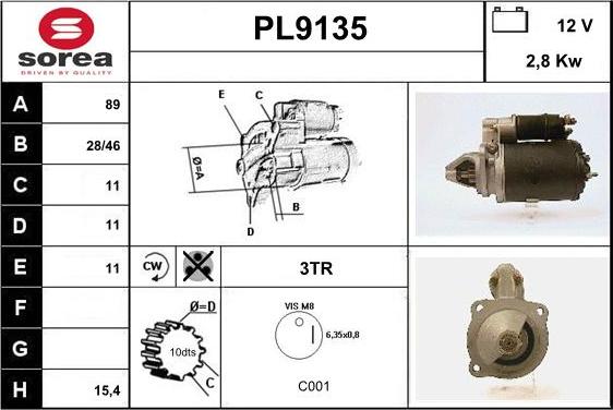 SNRA PL9135 - Starteris ps1.lv