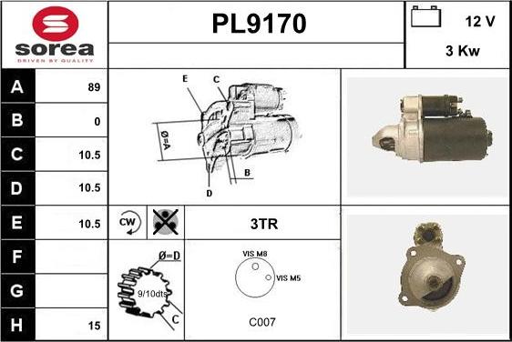 SNRA PL9170 - Starteris ps1.lv