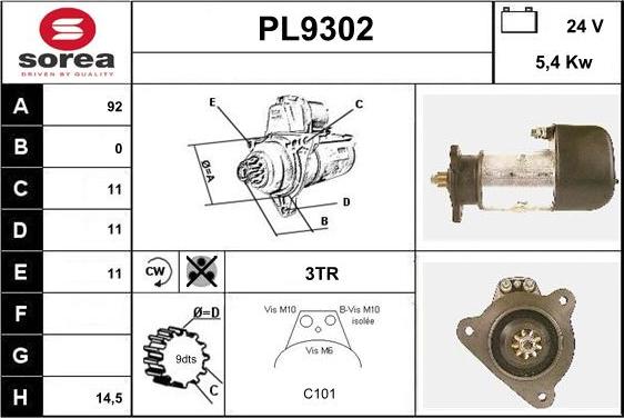 SNRA PL9302 - Starteris ps1.lv