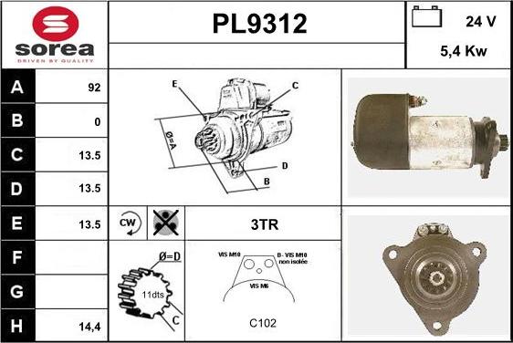 SNRA PL9312 - Starteris ps1.lv