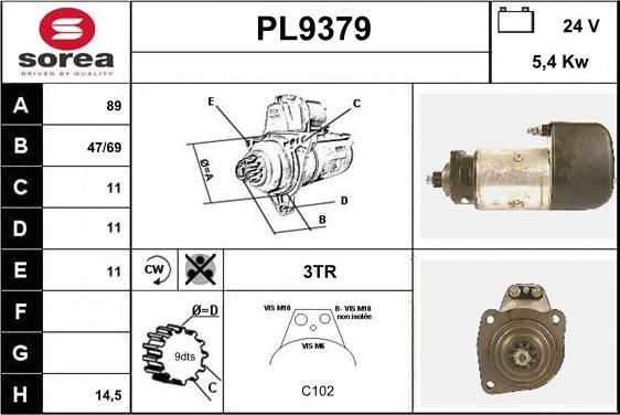 SNRA PL9379 - Starteris ps1.lv