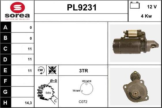 SNRA PL9231 - Starteris ps1.lv