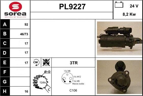 SNRA PL9227 - Starteris ps1.lv