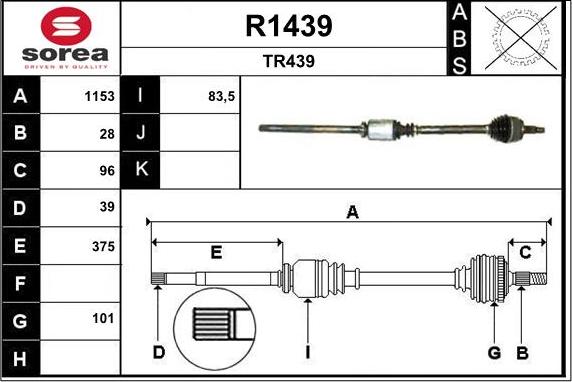 SNRA R1439 - Piedziņas vārpsta ps1.lv