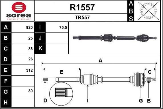 SNRA R1557 - Piedziņas vārpsta ps1.lv