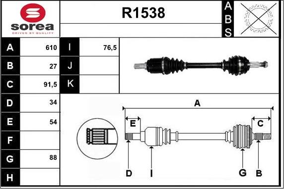 SNRA R1538 - Piedziņas vārpsta ps1.lv